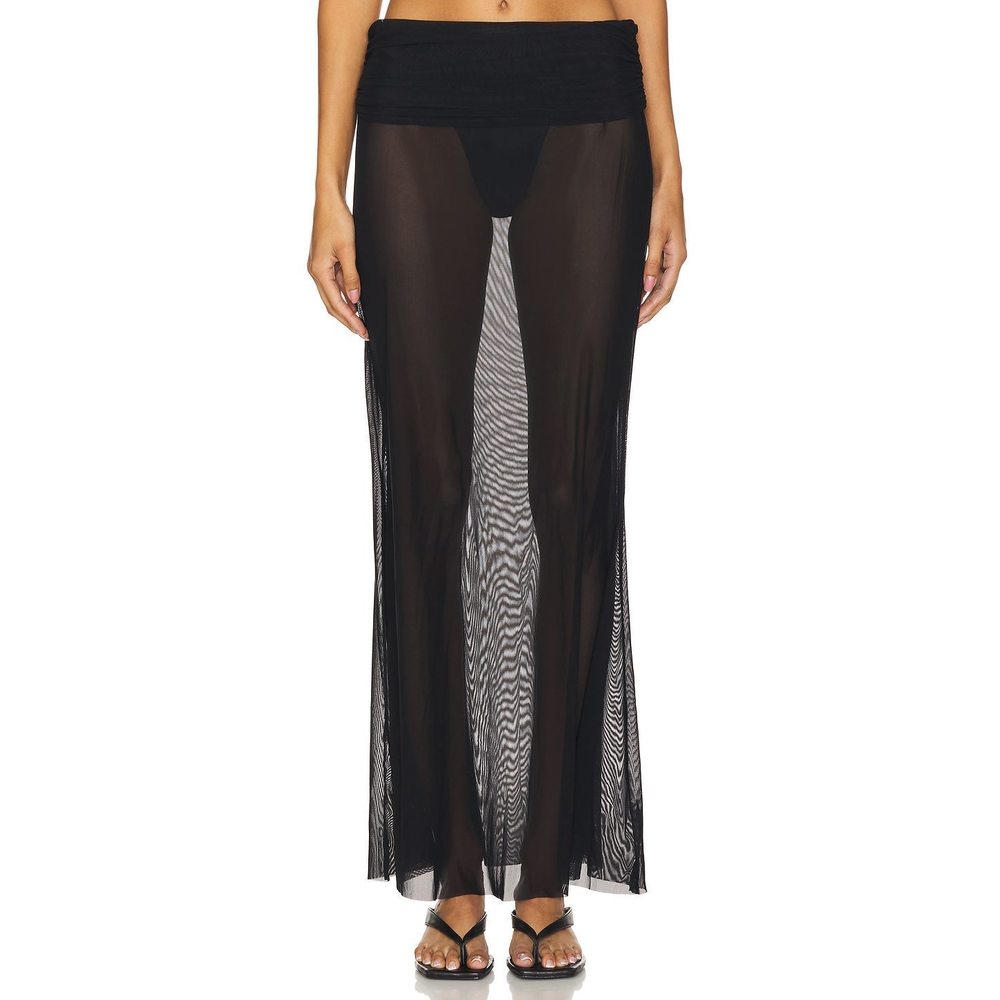 Like new Bond Eye Ayla Maxi Skirt in Black Mesh sheer coverup